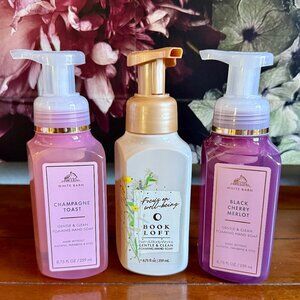 NEW 3-Pc CHAMPAGNE TOAST, BOOK LOFT & BLACK CHERRY MERLOT Hand Soap BBW